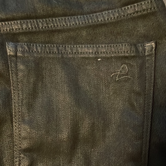 DL 1961 Patti Straight High Rise Black Coated Jeans - Picture 3 of 11